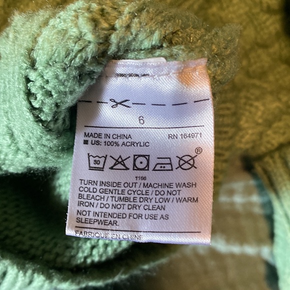 Janie And Jack Kid's Green Puffed Sleeve Knit Sweater Size 6 - Picture 4 of 5